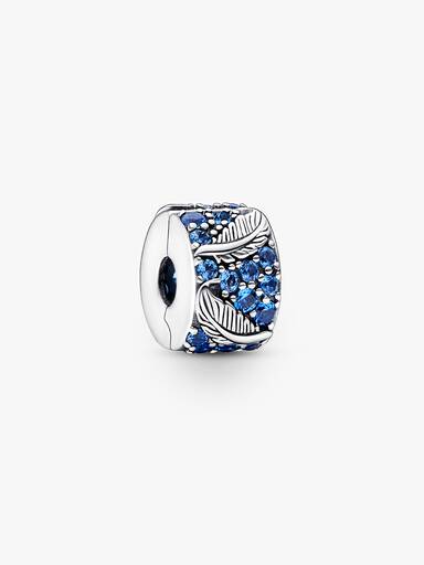 Curved Feather & Pavé Clip Charm