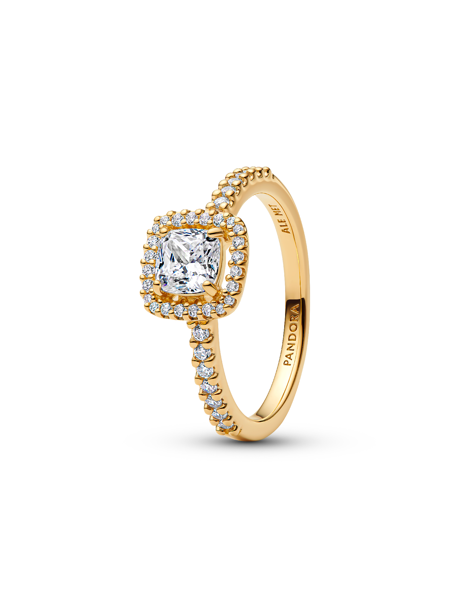 1*時様 Pandora Sparkling Square Clear Halo Ring | Gold plated | Pandora SG