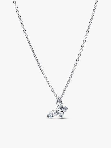 Sparkling Clear Butterfly Necklace and Earring Set