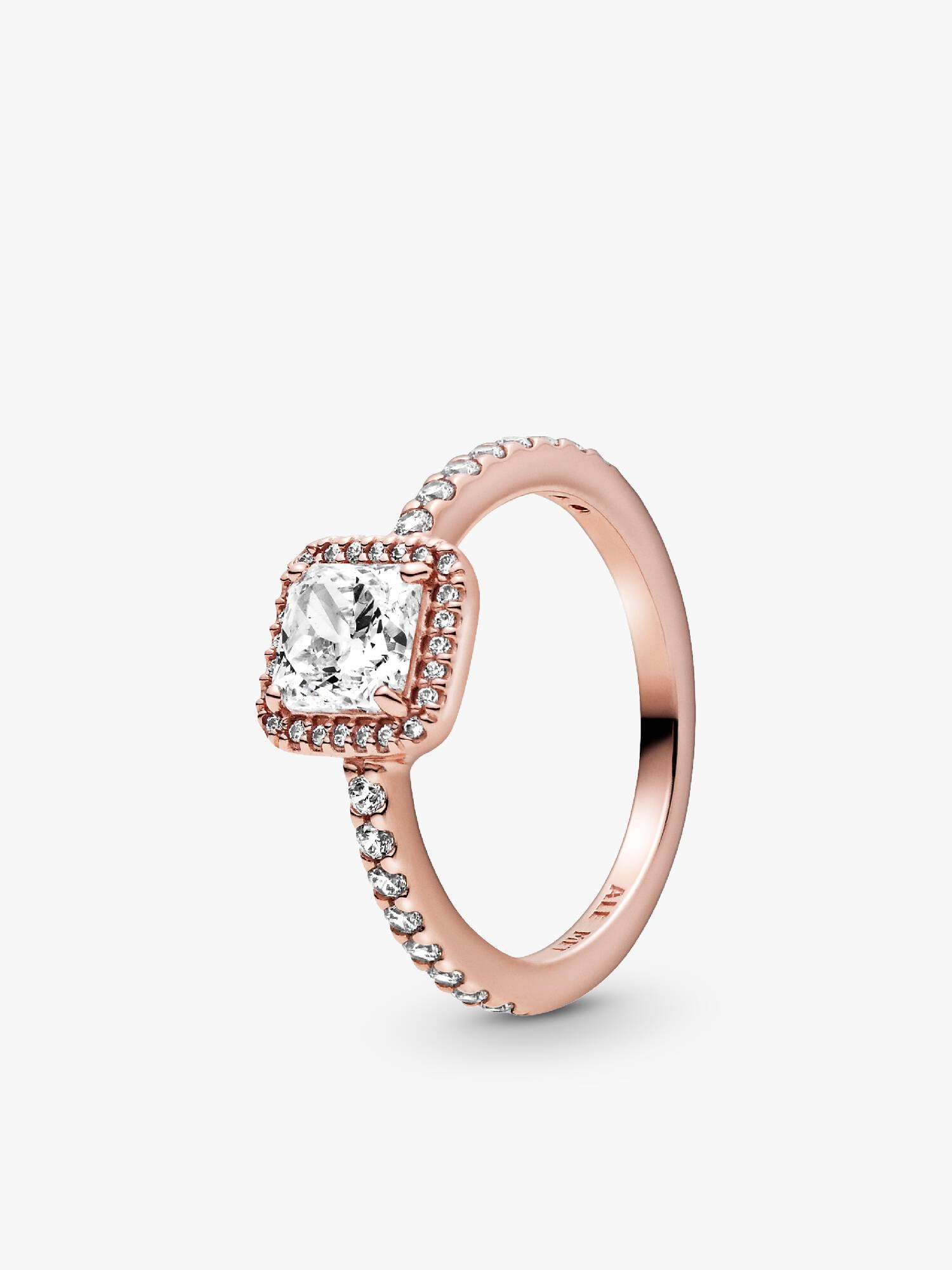 Square Sparkle Halo Ring