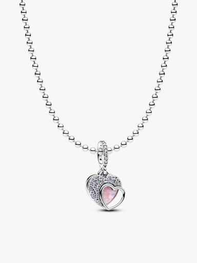 Beautiful Mother Double Dangle Charm and Necklace Set