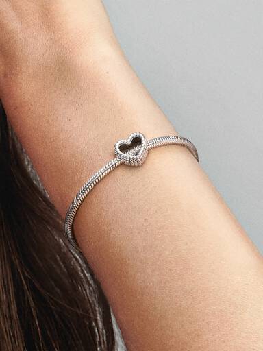 Beaded Open Heart Charm