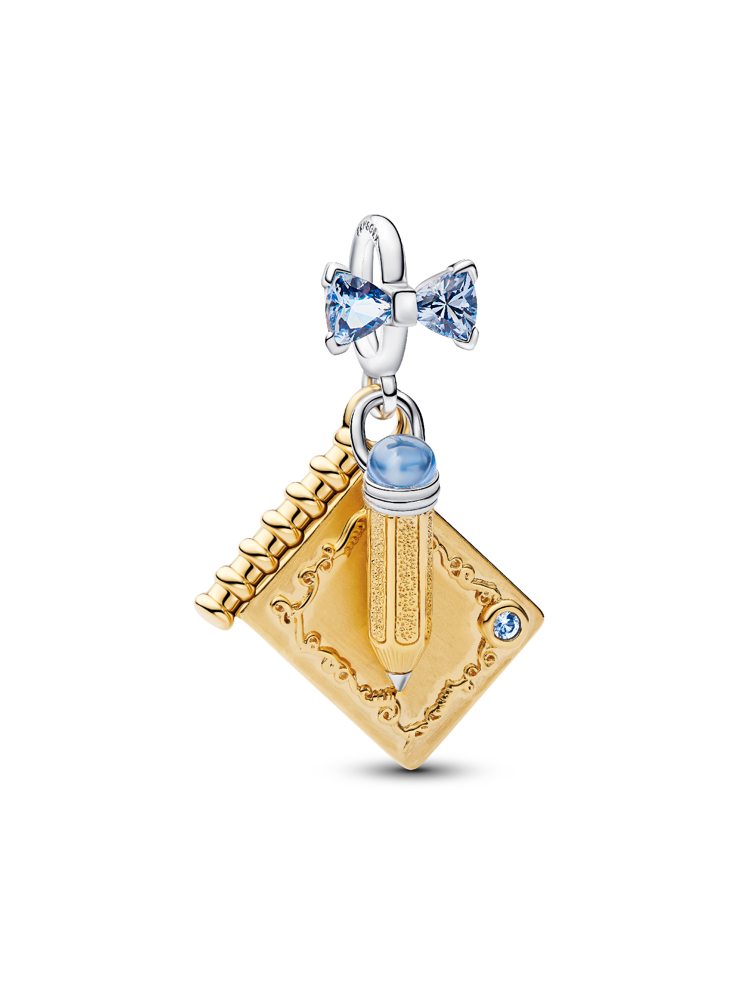 Bridgerton Dance Card & Pencil Dangle Charm | Two-tone | Pandora SG
