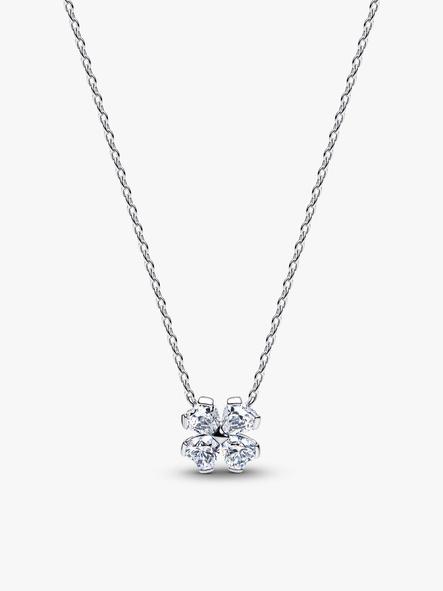 Sparkling Lucky Clover Pendant Necklace