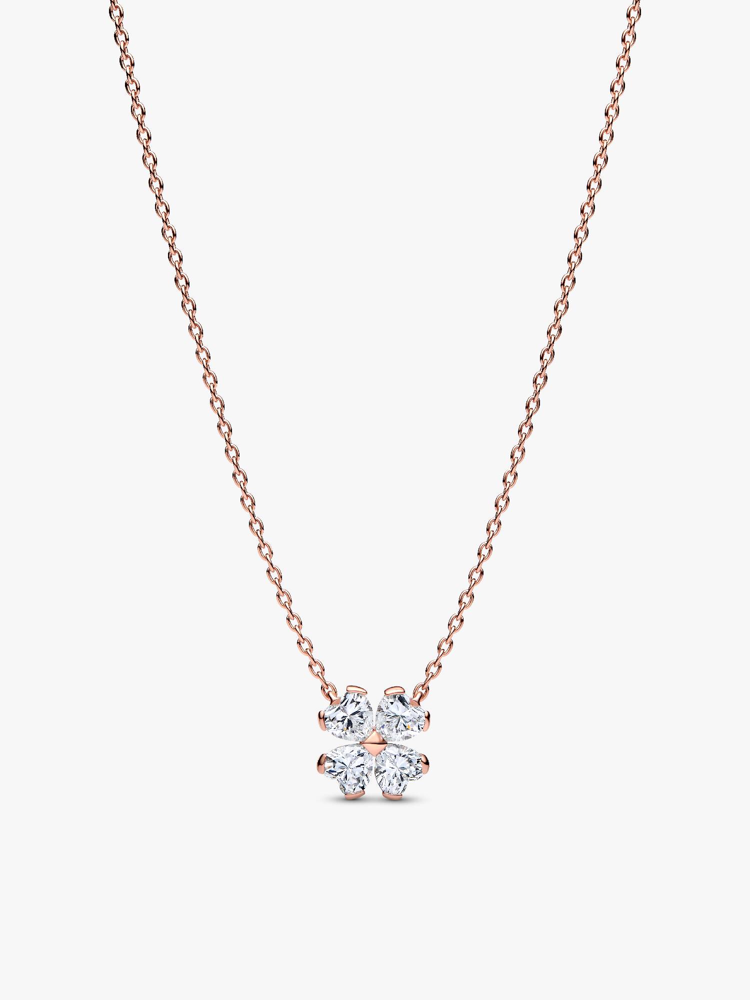 Sparkling Lucky Clover Pendant Necklace