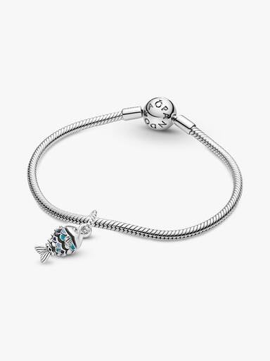 Blue Scaled Fish Dangle Charm