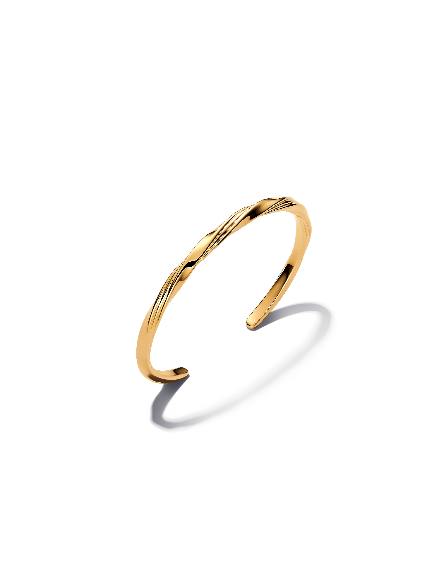 Twisted Open Bangle | Gold plated | Pandora SG