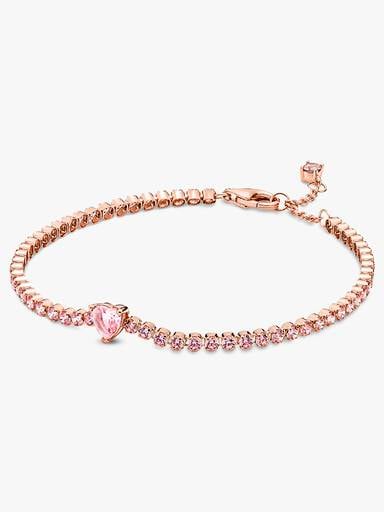 Sparkling Heart Tennis Bracelet