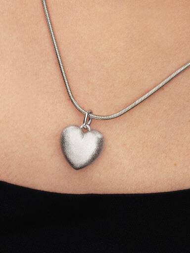 Matte Puffy Heart Dangle Charm