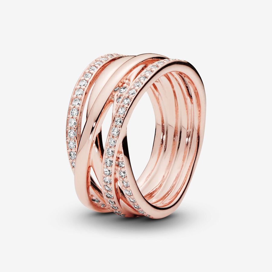 Pandora Rose Sparkling & Polished Lines Ring image number 0