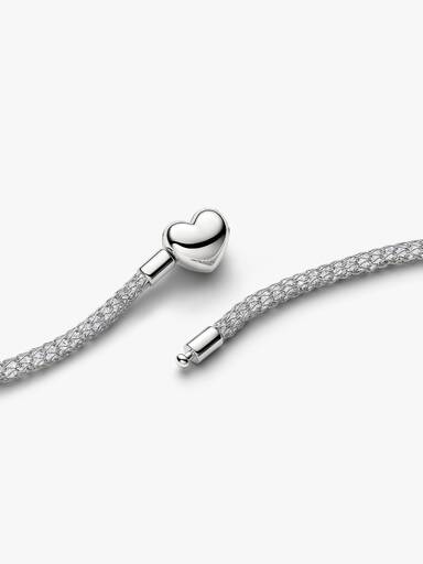 Heart Clasp Sparkling Mesh Necklace