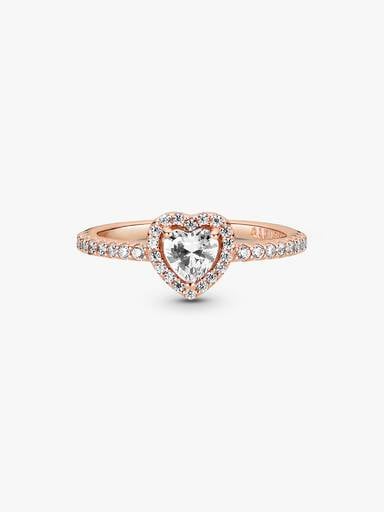 Sparkling Elevated Heart Ring