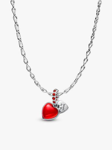 Red Murano Glass Heart Necklace Set
