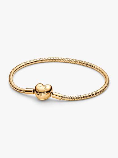 Pandora Moments Heart Clasp Snake Chain Bracelet