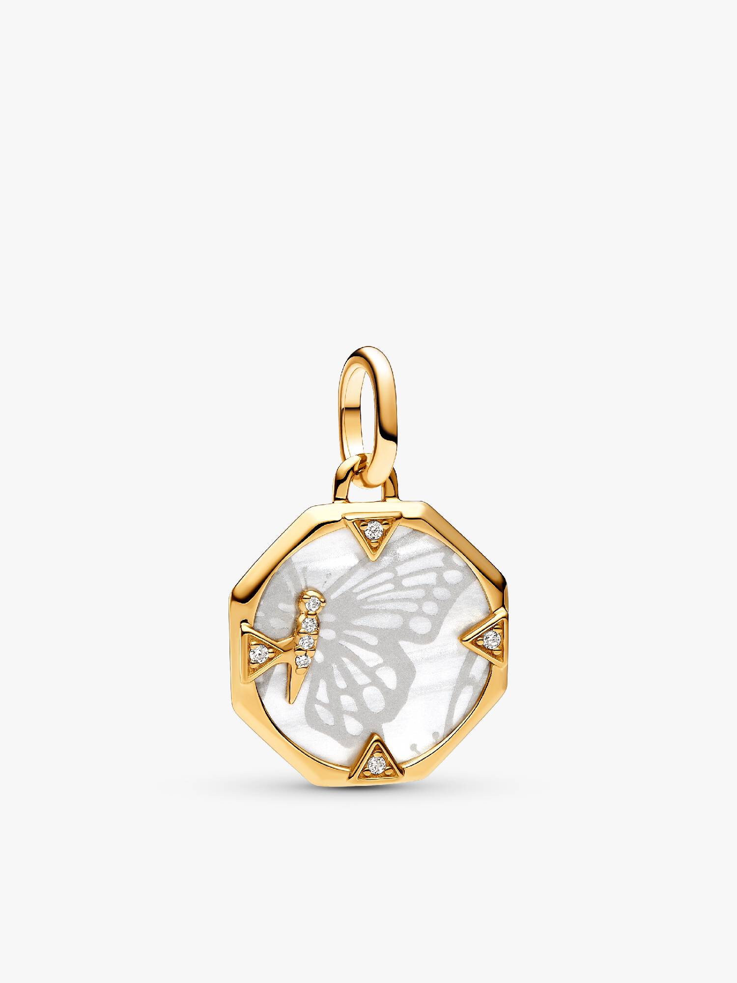 Pearlescent Butterfly Medallion Charm