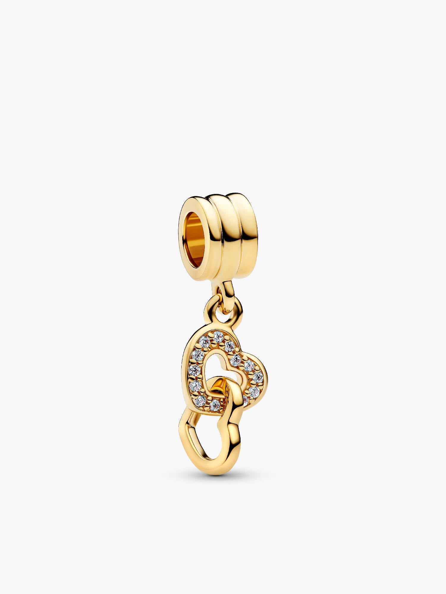 Interlocking Hearts Dangle Charm