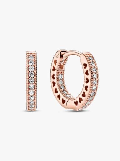Pavé Heart Hoop Earrings