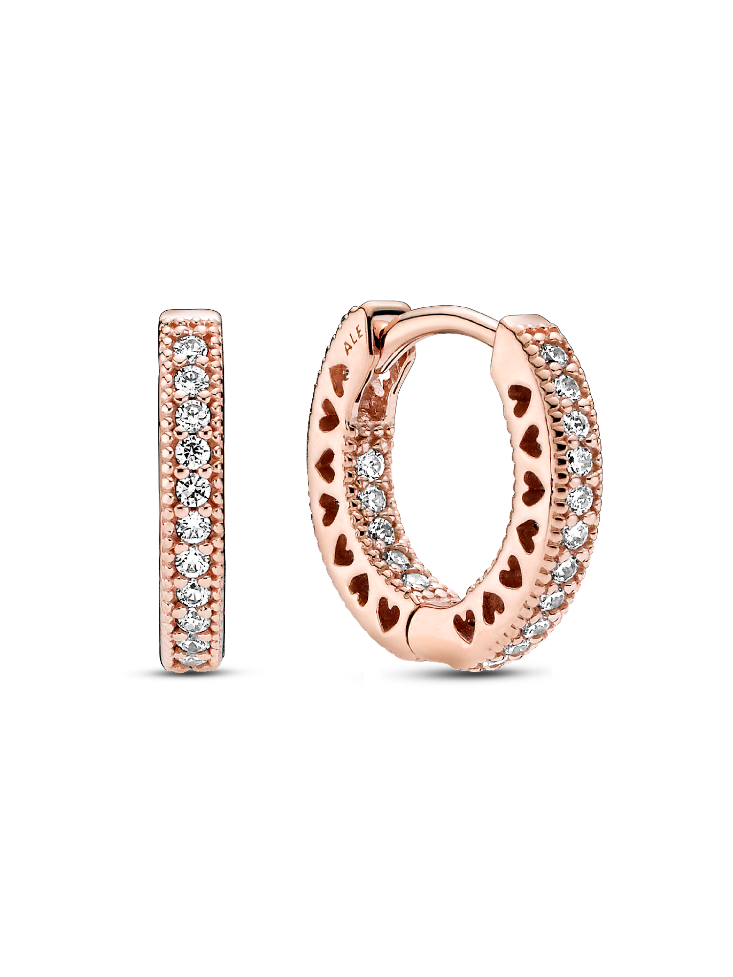 Pavé Heart Hoop Earrings