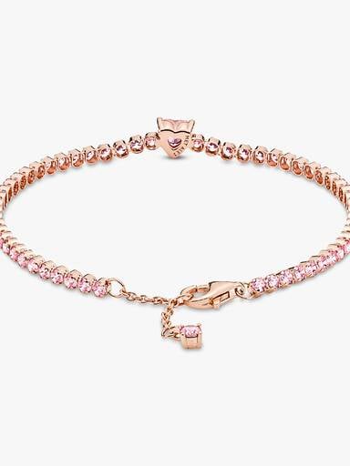 Sparkling Heart Tennis Bracelet