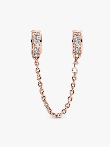 Clear Pavé Safety Chain Clip Charm