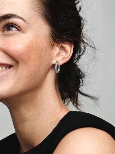 Pavé Single-row Hoop Earrings