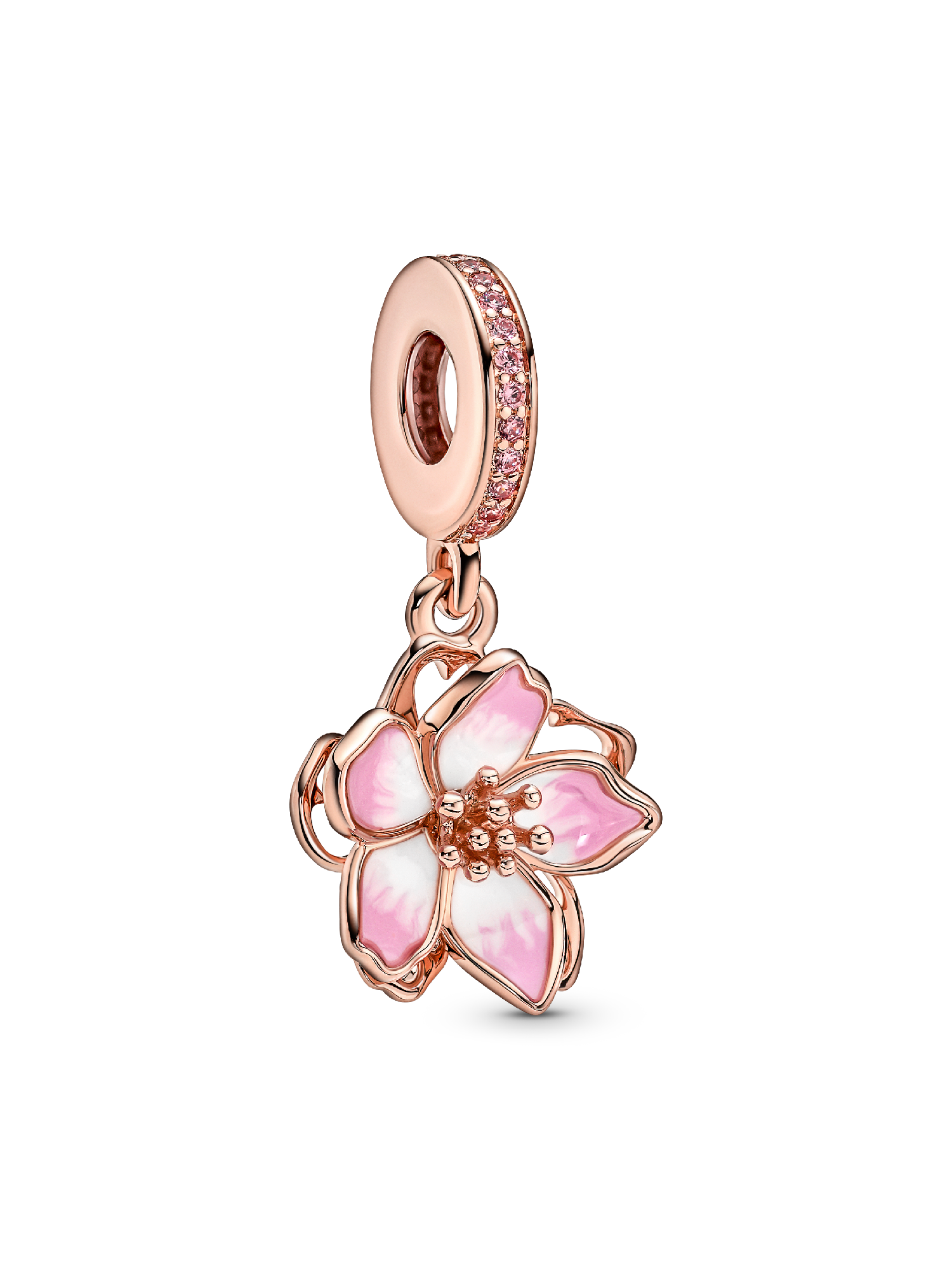 Cherry Blossom Dangle Charm | Rose gold plated | Pandora SG