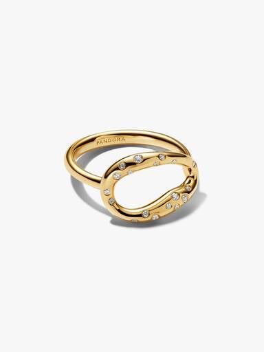 Organically Shaped Stone-Set Statement Ring